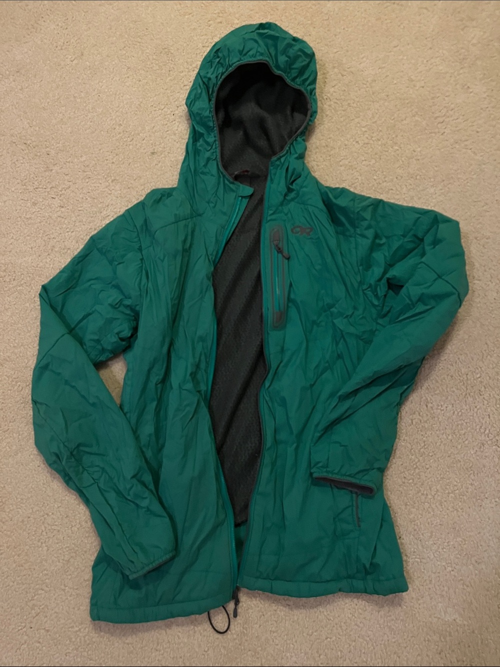 Outdoor Research Green Hooded Lightweight Jacket